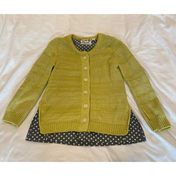 FIELD FLOWER ANTHROPOLOGIE KNIT SHIRT CARDIGAN SWEATER Polka Dot WOMENS SZ M - Picture 11 of 12